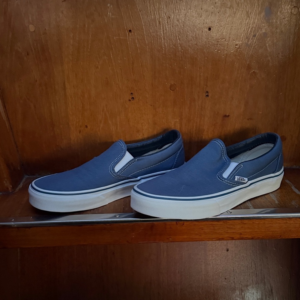 Vans Slip-On Canvas Loafers in Navy Blue